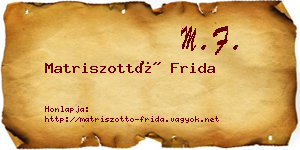 Matriszottó Frida névjegykártya